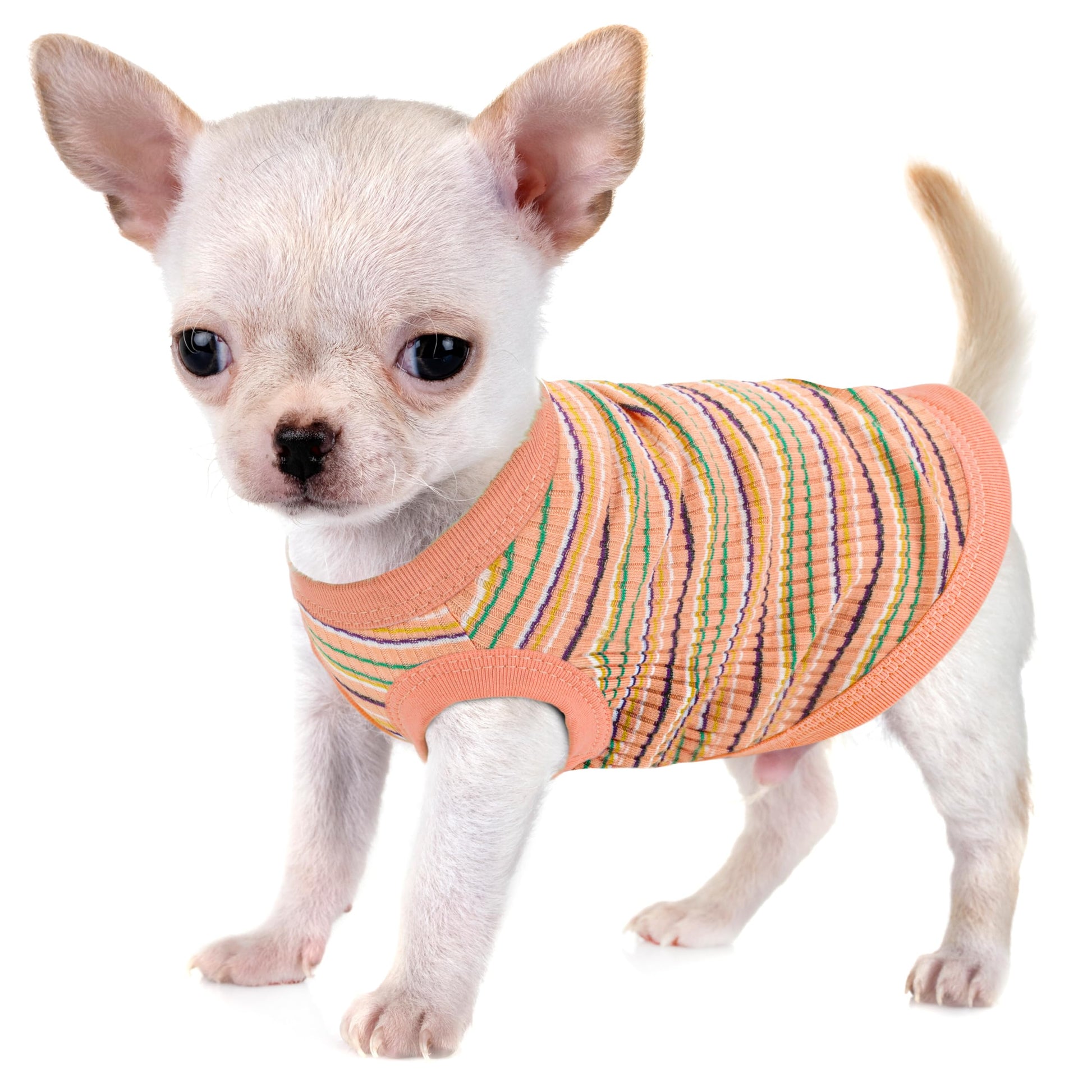 Elevate Your Pet's Comfort and Fashion: Premium 100% Cotton Rib Dog Shirt Vest for Small Breeds Like Chihuahuas, Yorkies, and Puppies .Year-Round Style with Tank-Style Puppy Attire Pink X-Small