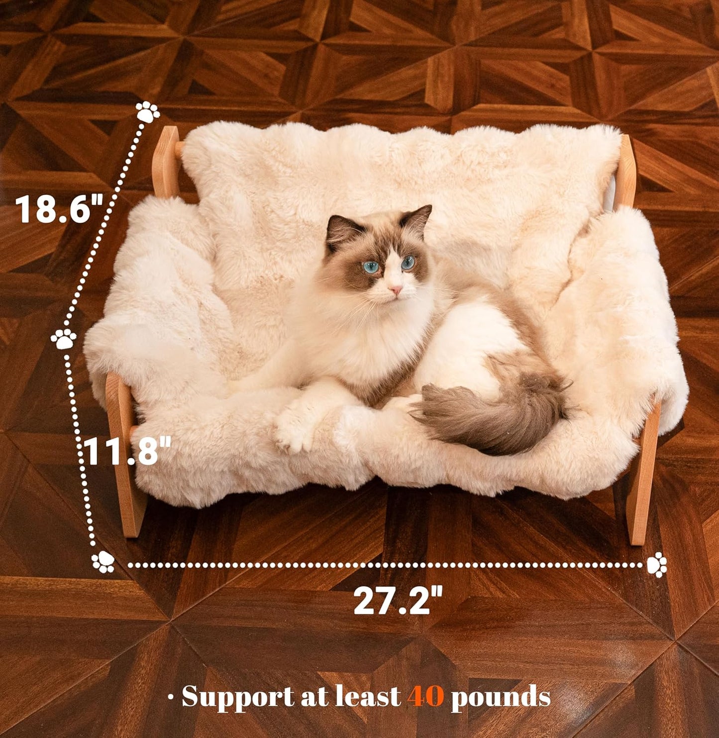 Elevated Cat Couch Bed for Indoor Cats