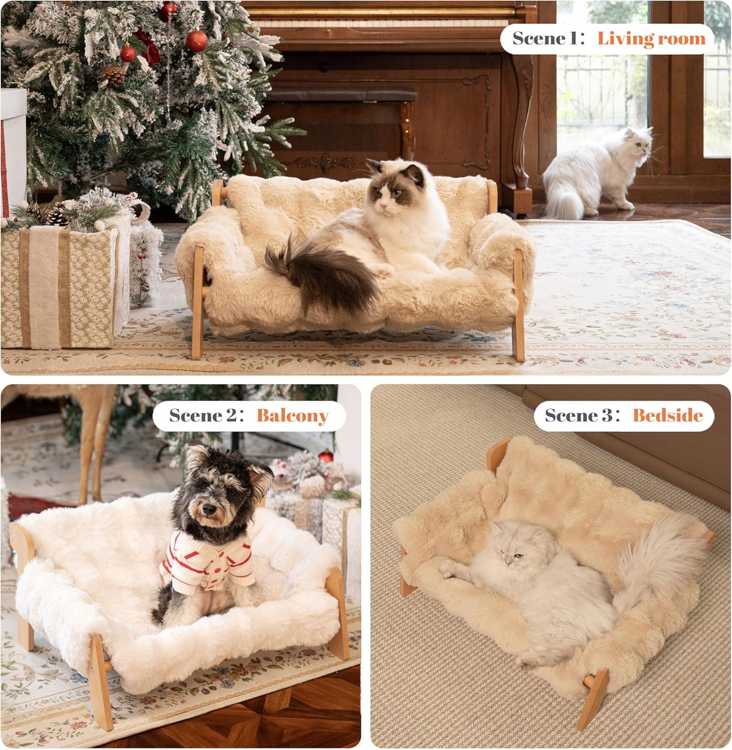 Elevated Cat Couch Bed for Indoor Cats