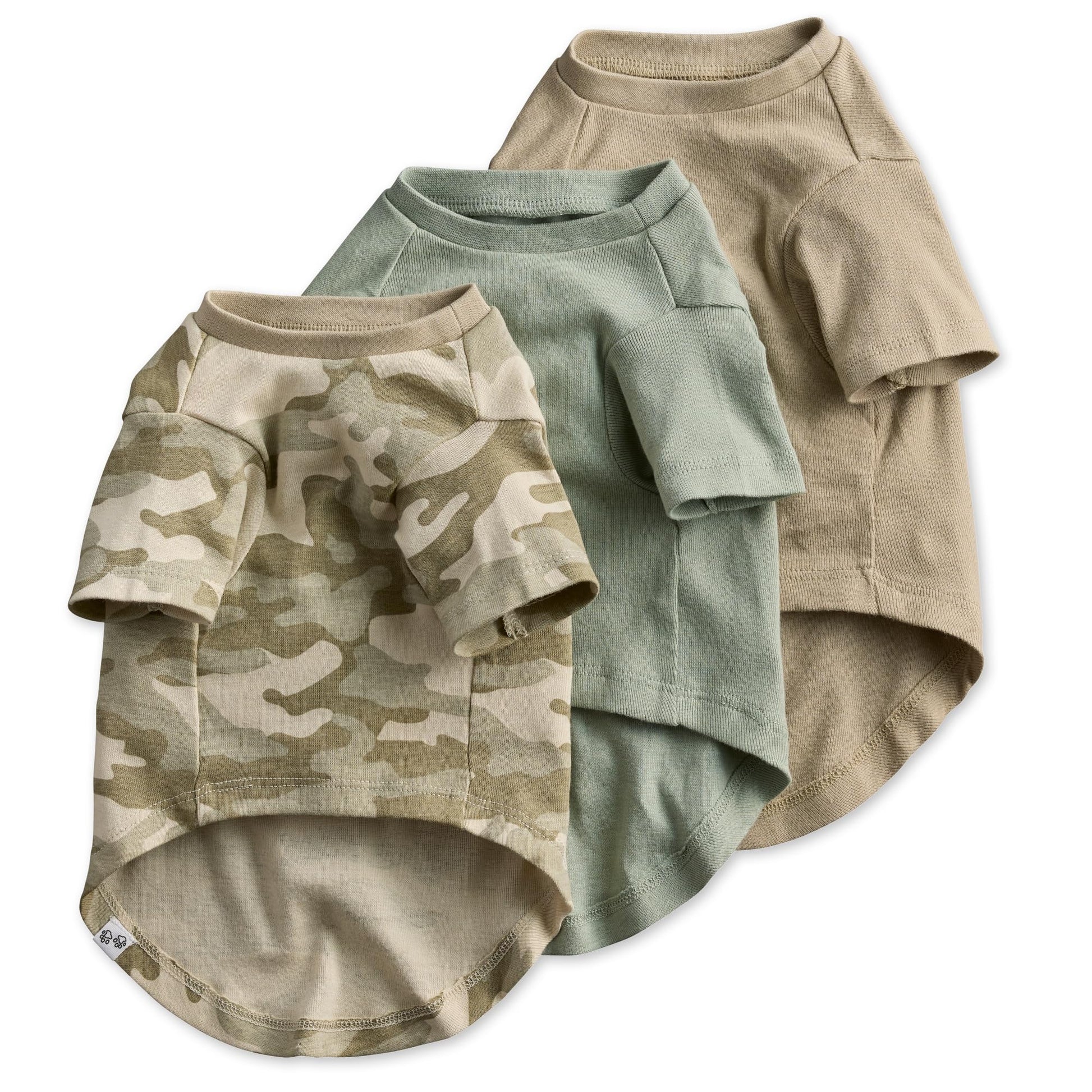 Multipack 100% Organic Cotton Dog Short Sleeve T-Shirt Pet Tees for All Breeds, Gray Ombre, Medium