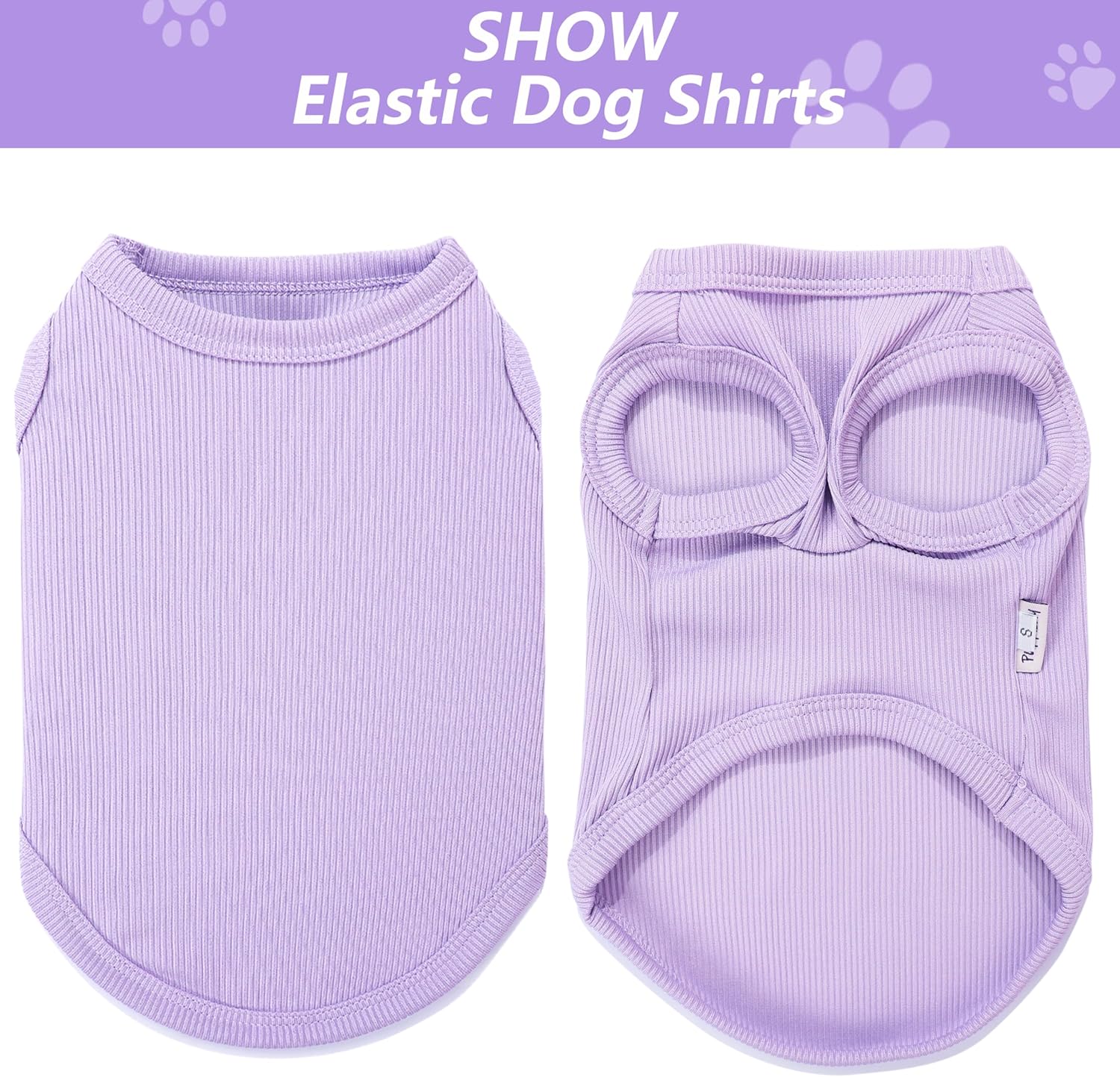 2 Pack Dog Clothes for Small Dogs Summer Dog Shirt Vest Girl Boy Lightweight Puppy T-Shirts Blank Soft and Cool Pet Clothing Sleeveless Medium Large Dog Outfit (Purple+L-Pink, Medium)