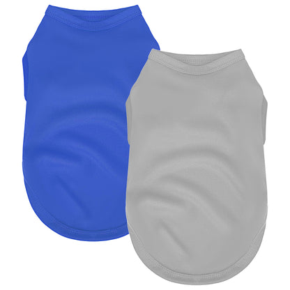 2 Pack Solid Color Dog Shirts - Lightweight, Quick Dry, Breathable Pet T-Shirts for Small to Large Dogs - Stretchy, Durable, Ideal for All Seasons and Holidays.Black White S